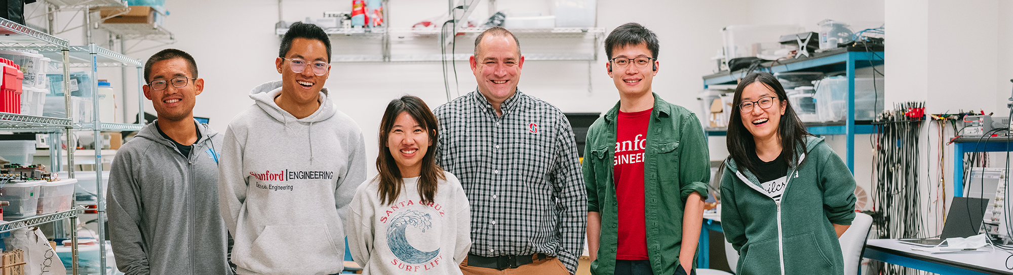 prof Juan Rivas Davila and students in SUPER Lab