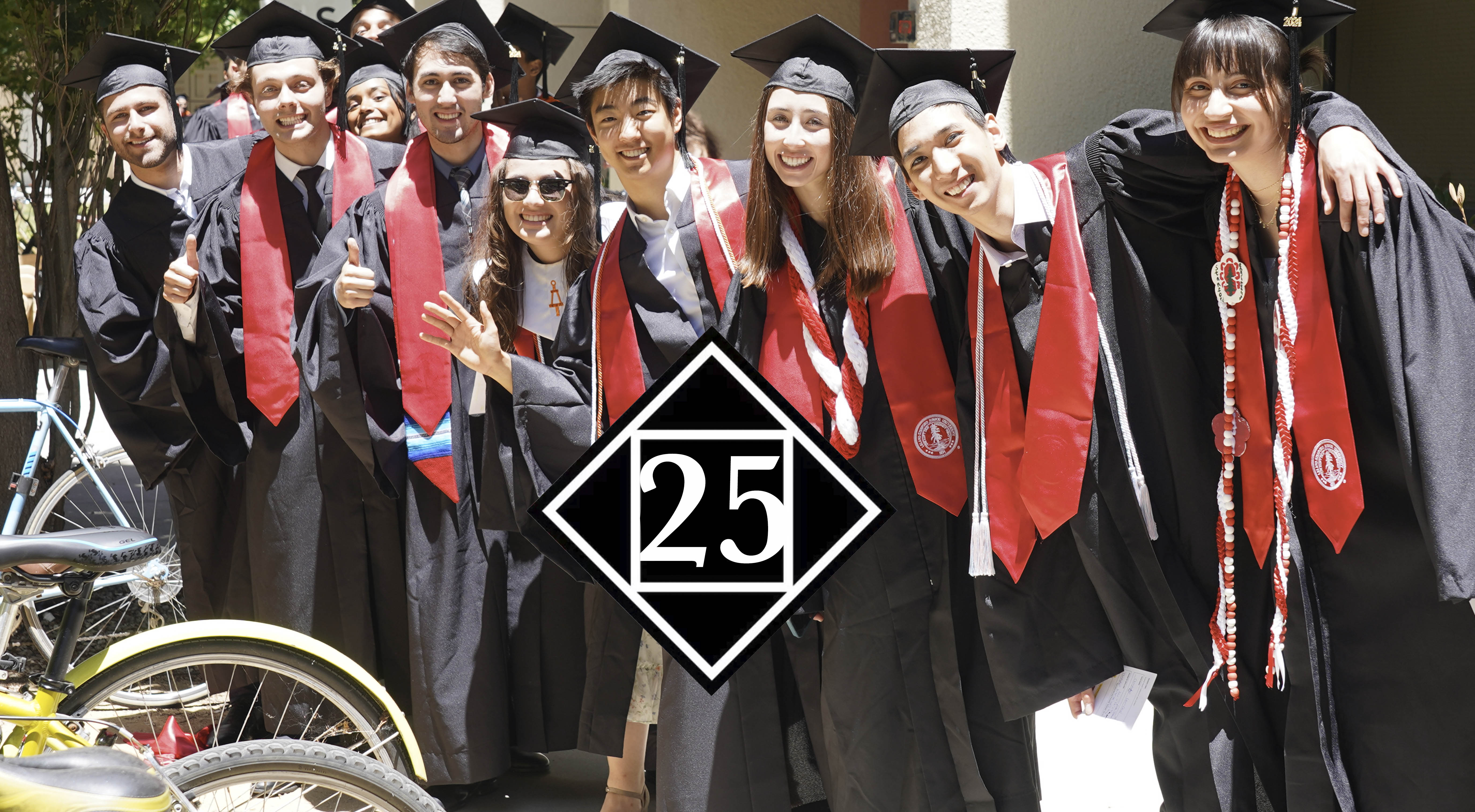 students at commencement event