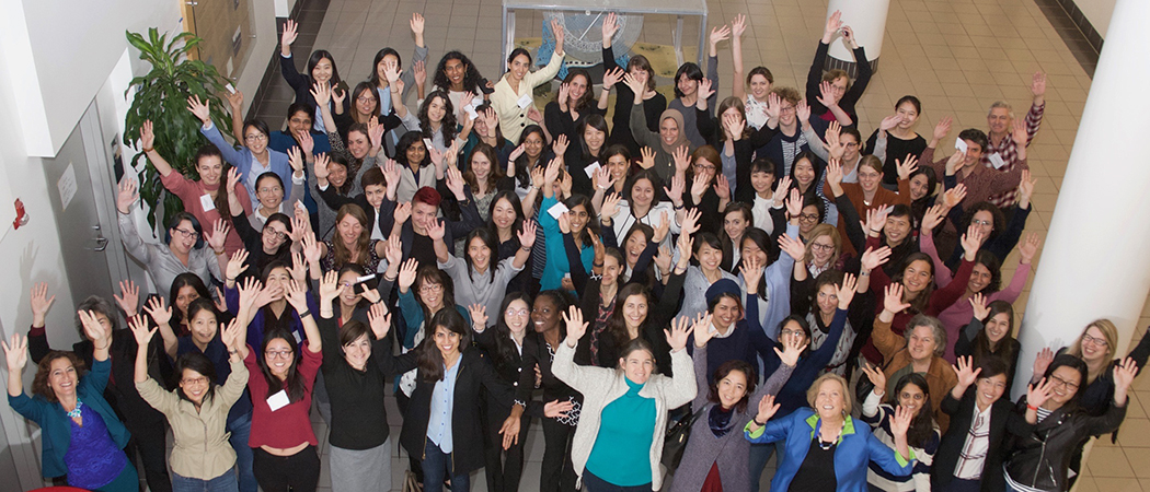 prof Goldsmith with group of women engineers