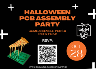 lab64 halloween PCB assembly party