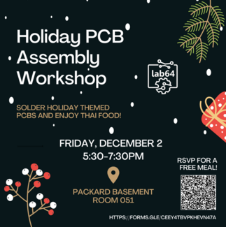 lab64 holiday PCB assembly workshop