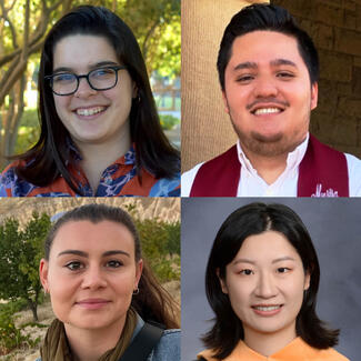 2025 Exceptional Graduate Student Award winners Julia Costacurta, Sebastian Fernandez, Erin Kunz, and Mo Wu