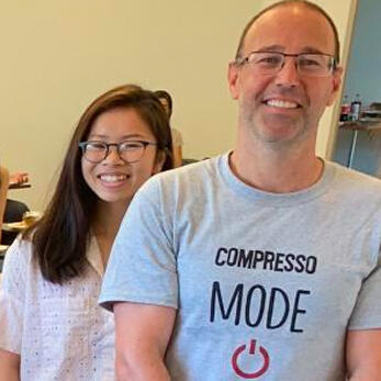 Cindy Nguyen, EE PhD candidate and Prof. Tsachy Weissman